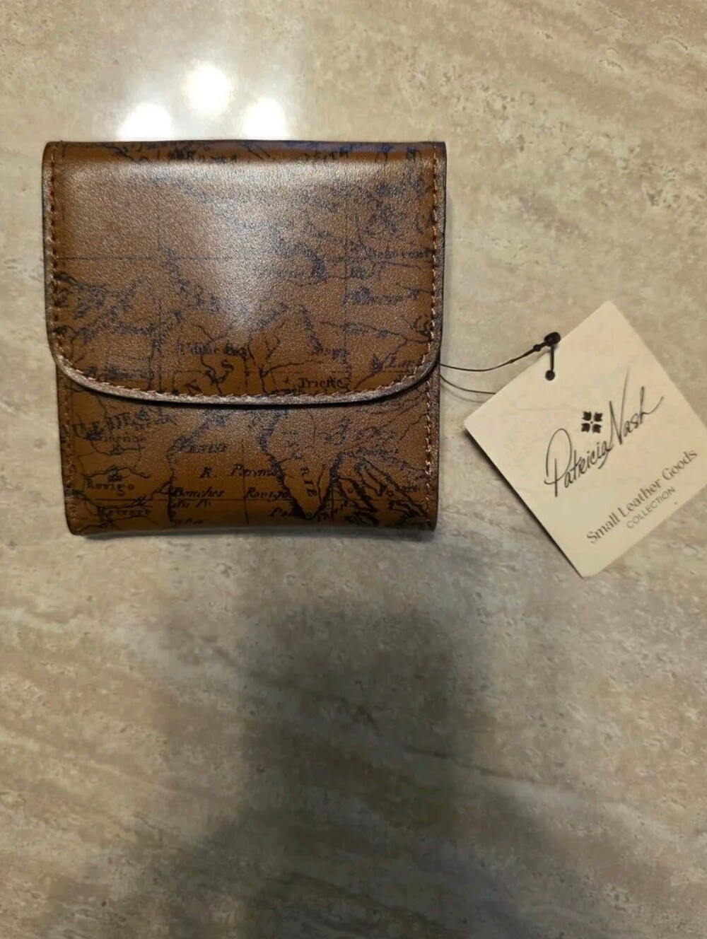Patricia Nash Astra Leather Wallet in Signature Map Print NWT